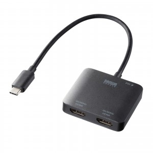 USB Type C-HDMI変換アダプタ（2ポート/4K/PD対応）