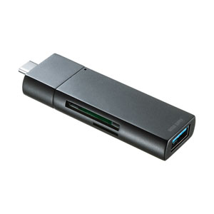 Type-Cコンパクトカードリーダー(USB　1ポート付き)