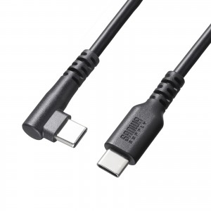 USB 2.0 Type-Cケーブル（C-C・片側L型コネクタ・60W）