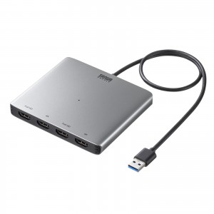 USB-HDMIディスプレイアダプタ（4K対応・ 4画面出力）