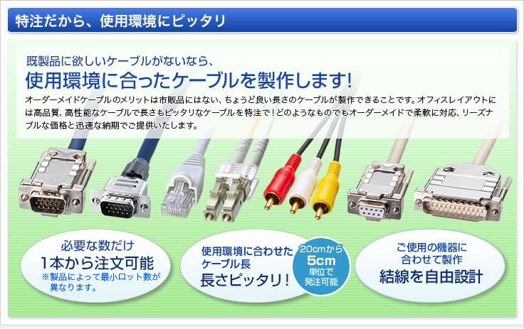特注だから、使用環境にピッタリ